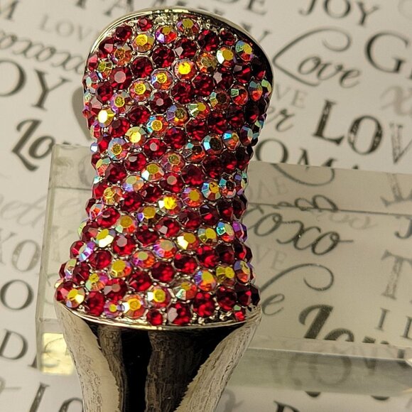 Red and Gold Cuff Bracelet - Picture 4 of 13